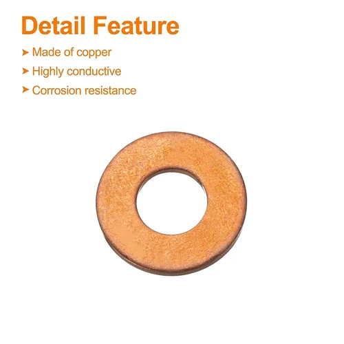 Imagen 2 del producto Kit surtido de arandelas de cobre, juego de juntas de tapón de drenaje de aceite, anillos de sellado de alta temperatura para motocicleta automotriz, 600/400/100 Uds.