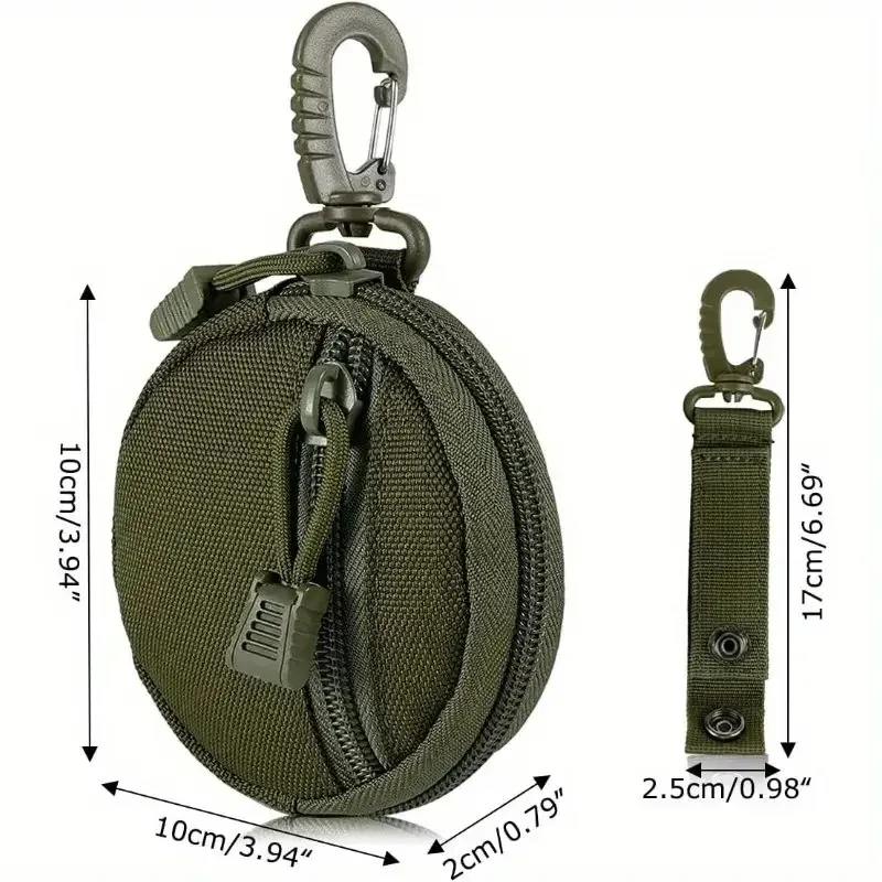 محفظة عملات معدنية كاجوال جديدة للرجال في الهواء الطلق، جيب صغير محمول للعملات المعدنية، محفظة مفاتيح، محفظة بسحاب دائري