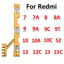 New For Xiaomi Redmi S2 9 10 9A 8 8A 7 7A 6 6A 5 5A 10A 10C 12C 9C 9T 12 13 13C Power Volume Button Key Flex Cable Repair Parts