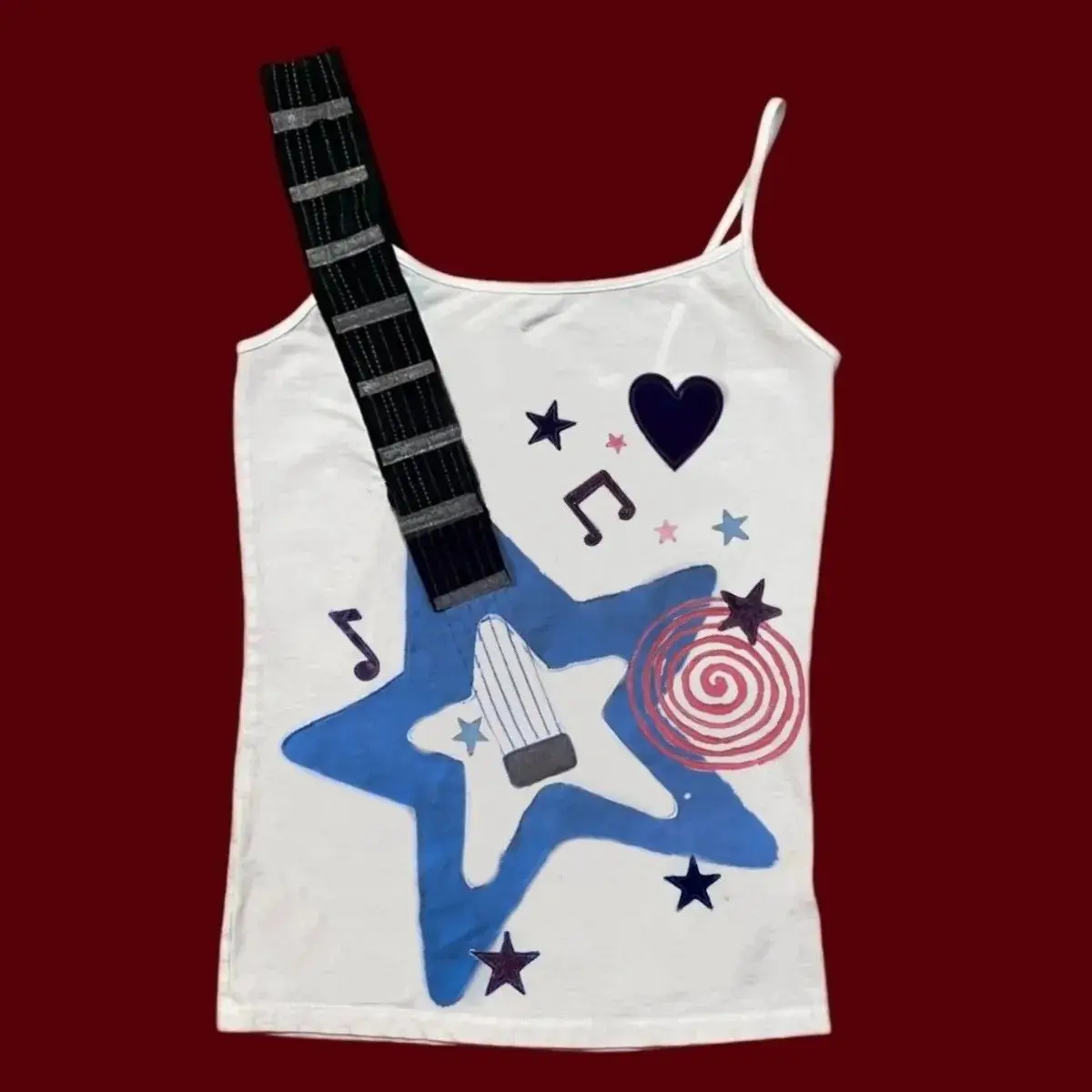Y2k Subculture Punk Rock Camisole Retro Guitar Print Halter Vest Ladies Hip Hop Hottie Slim Tops Street Fashion Chic Clothing image 3