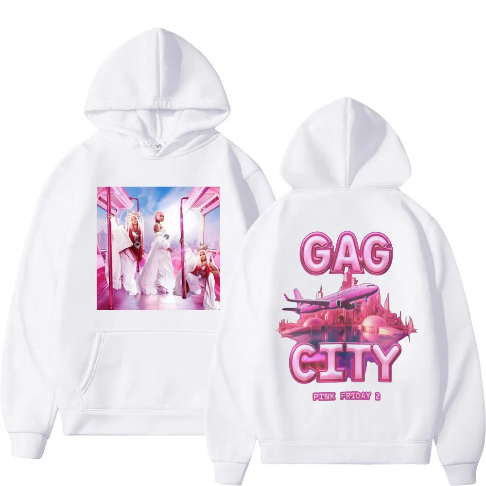 Rapper Nicki Minaj Pink Friday 2 Graphic Hoodie Men Women Y2k Aesthetics Hooded Sweatshirts Fashion Hip Hop Oversized Pullovers