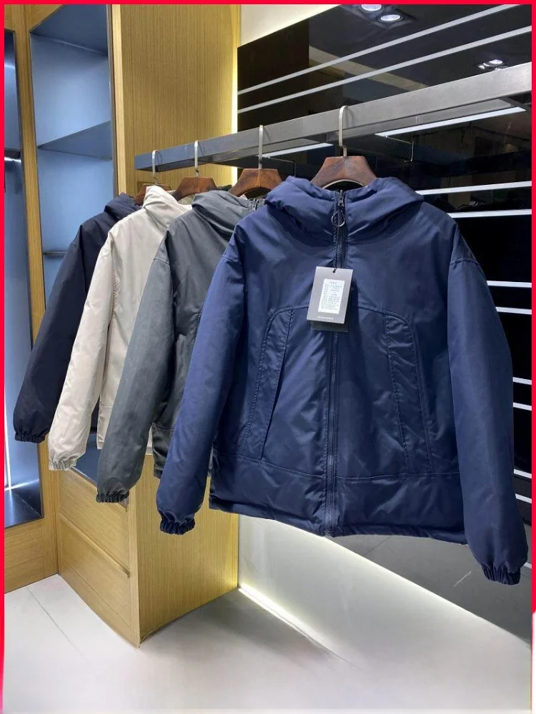 

Двусторонняя теплая хлопковая куртка для мужчин, для работы на улице, с капюшоном, зимняя, новинка, утепленная, стандартный крой, стиль CleanFit