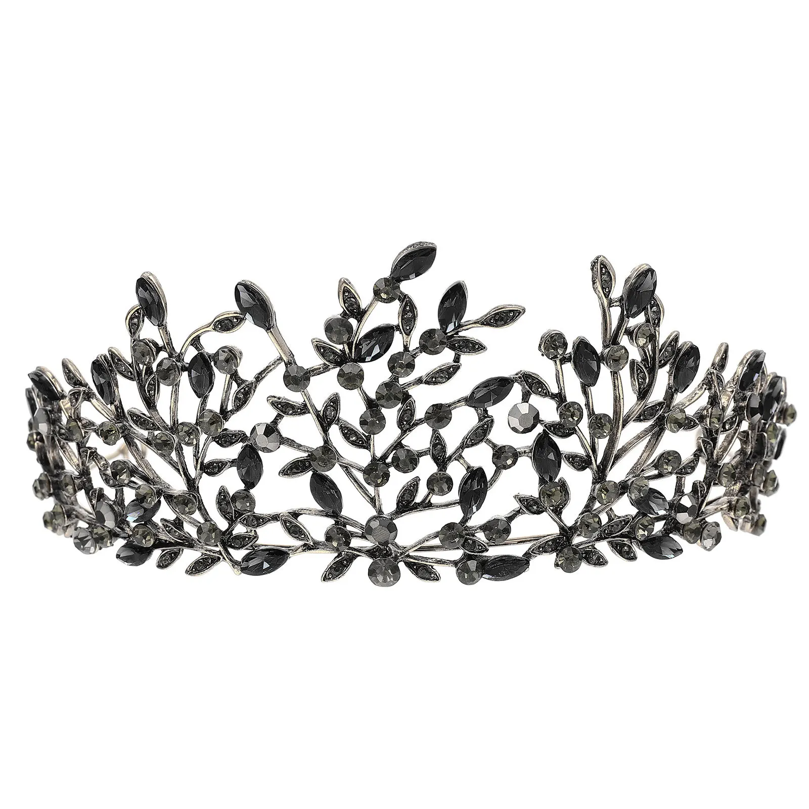 

1pc Black Rhinestone Bride Crown Wedding Hairband Bridal Hair Accessory For Wedding Party Birthday Gift Hair Decor