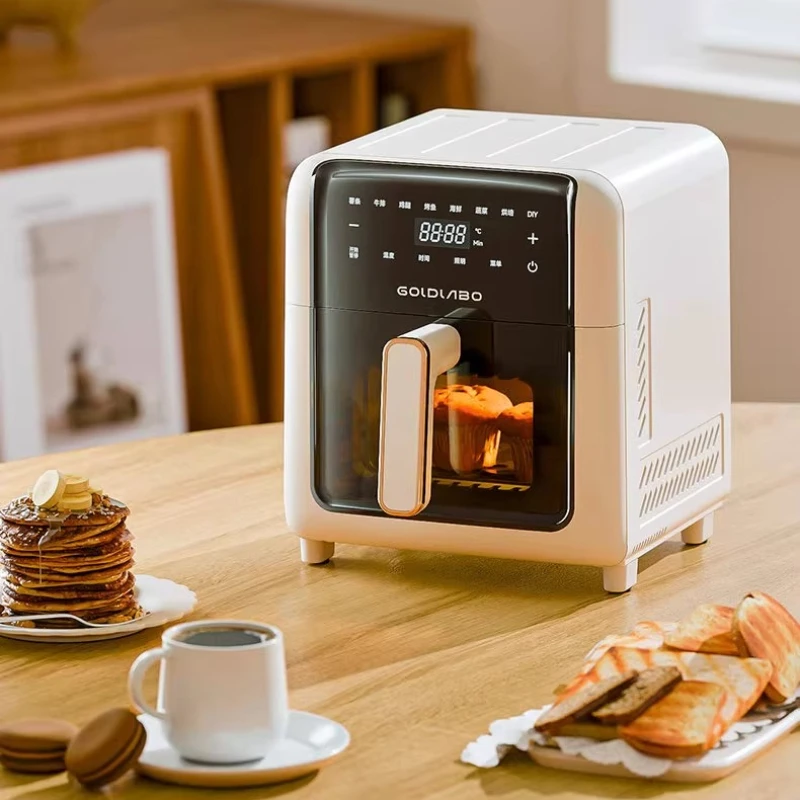 مقلاة هوائية منزلية مع تجويف معدني كامل - سعة 6.5 لتر، أجهزة طهي مرئية خالية من الزيت ومنخفضة الدهون