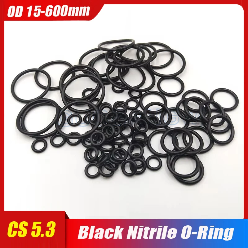 

Black Nitrile Rubber Silicone Rubber O-ring Group Seal Ring Gasket CS5.3mm ID15mm-600mm High Pressure Repair Oil Belt Seal Ring