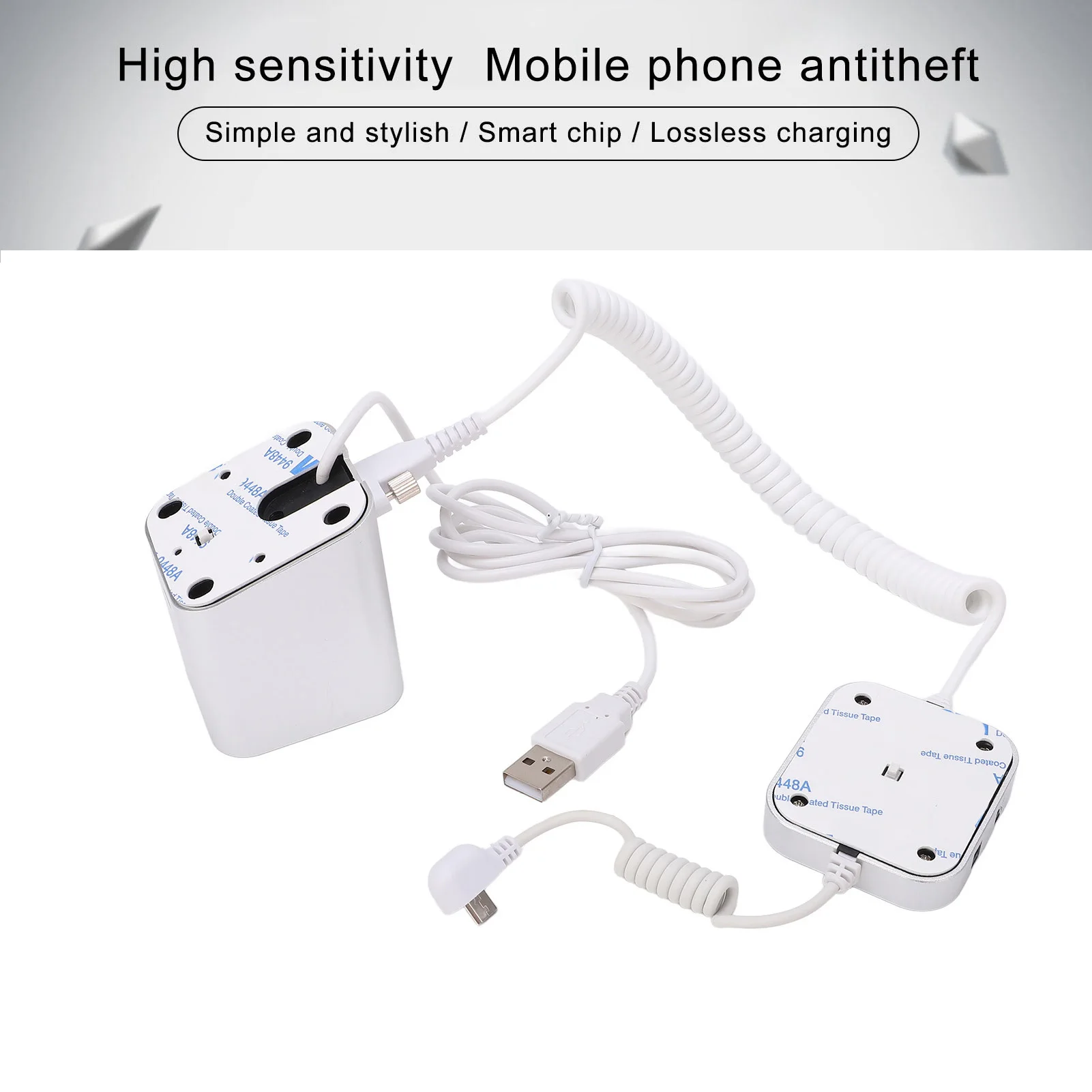 Cell Phone Security Alarm Stand 95‑120dB Anti Theft Phone Display Stand Multi Viewing Angle High Sensitivity for Exhibition