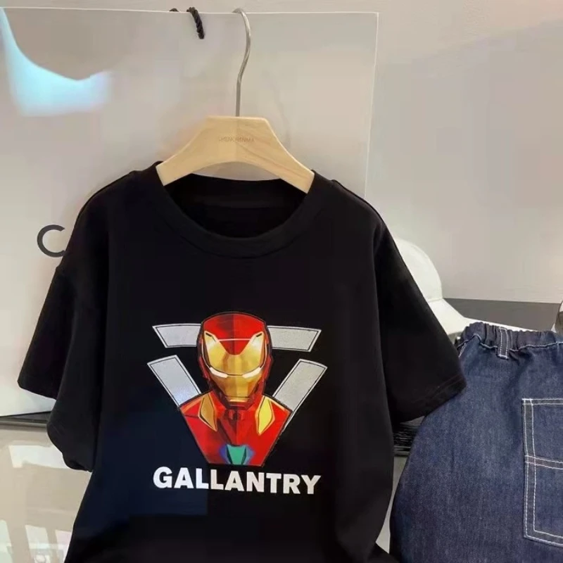 

Boys' Light-Up Iron Man T-Shirt 2026 Summer New, Kids Cool Cartoon Short Sleeve Top for Toddler Casual Graphic Tee