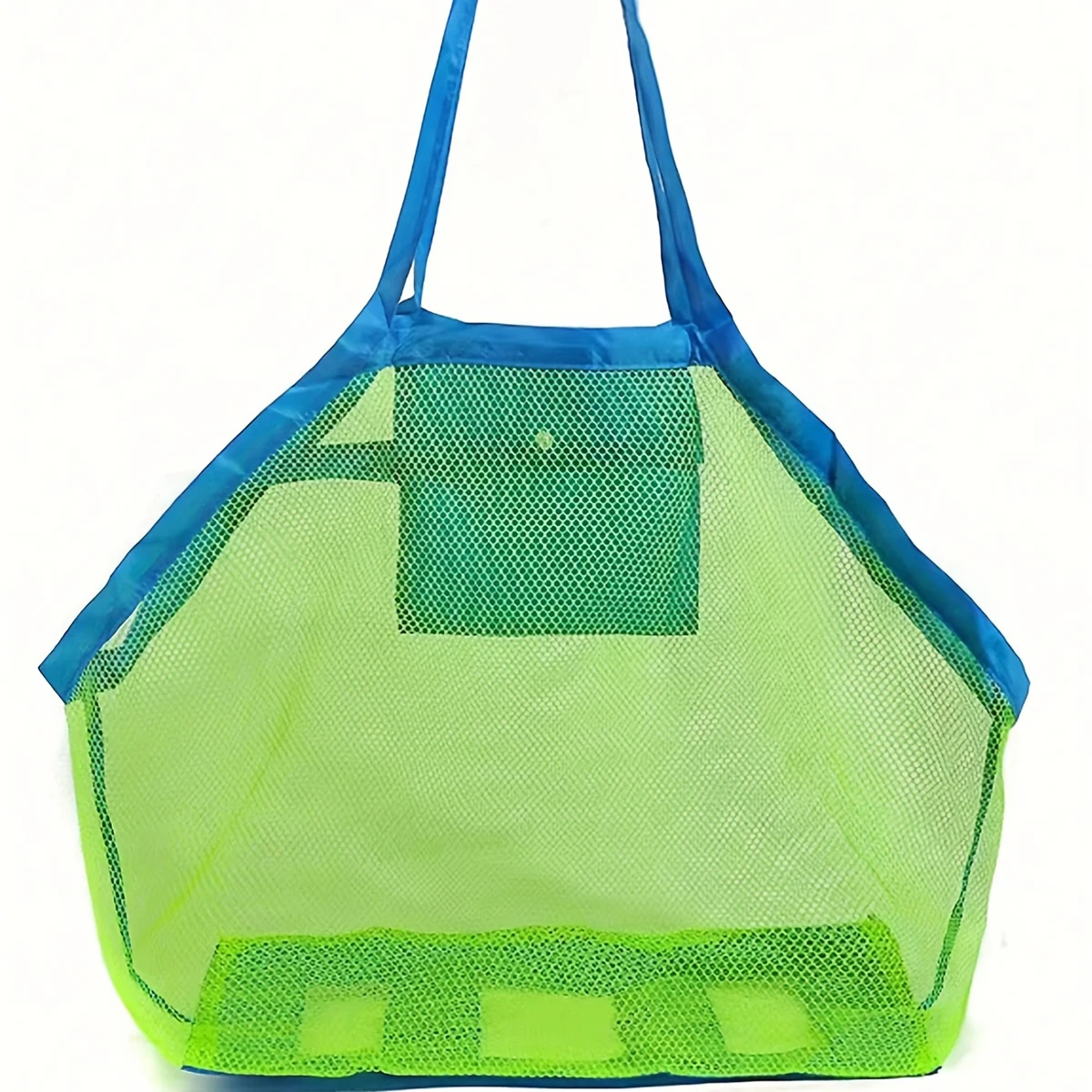1 Stück Mehrfarbige Große Netz-Strandtasche, Sandabweisende Tragbare Tasche mit Praktischem Aufhängeloch, Atmungsaktive Faltbare Aufbewahrungstasche – Detail 2