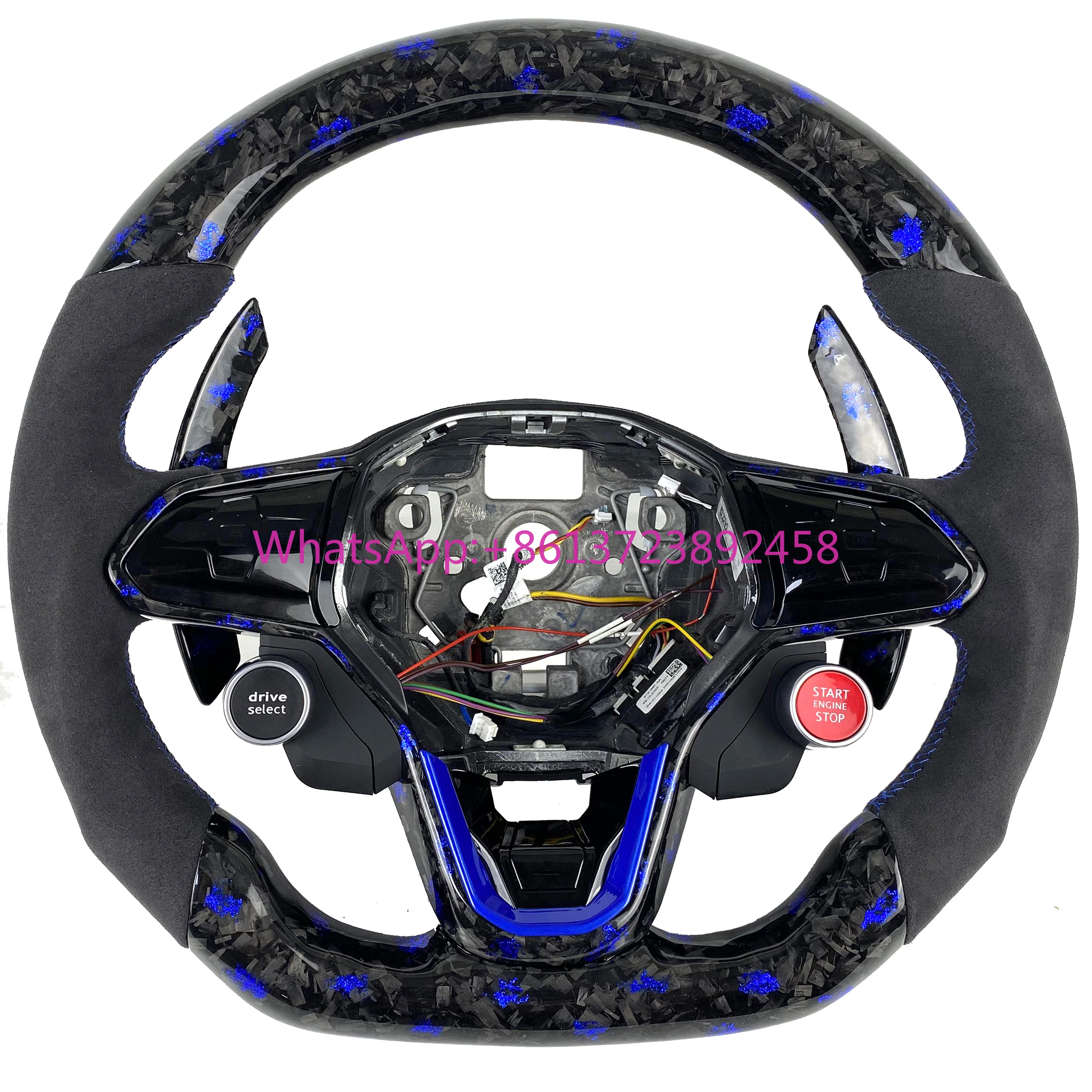 

Customized Carbon Fiber Steering Wheel for Volkswagen VW GOLF 8 MK8 GTI R Car Accessories Sport Style Start Button Accessories