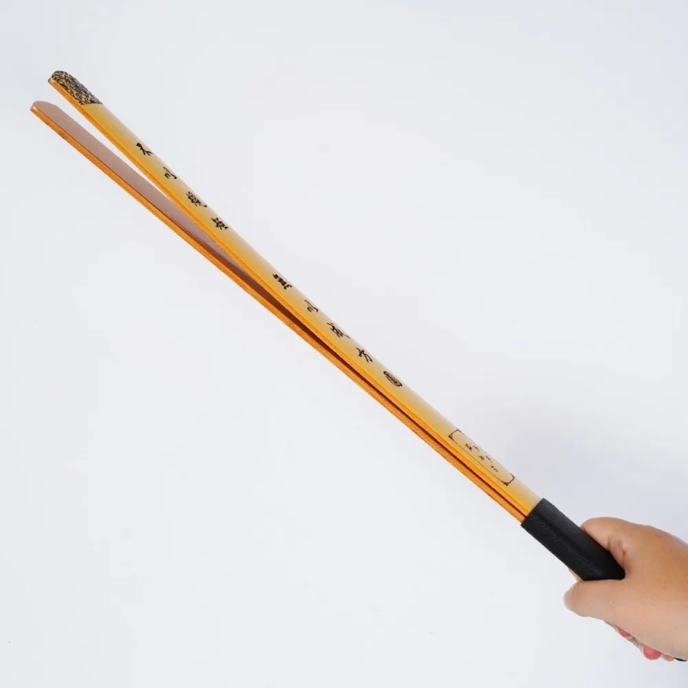 Regla de enseñanza de bambú 2 en 1 con mango engrosado, diseño de doble capa, palo de enseñanza de bambú con grabado clásico chino