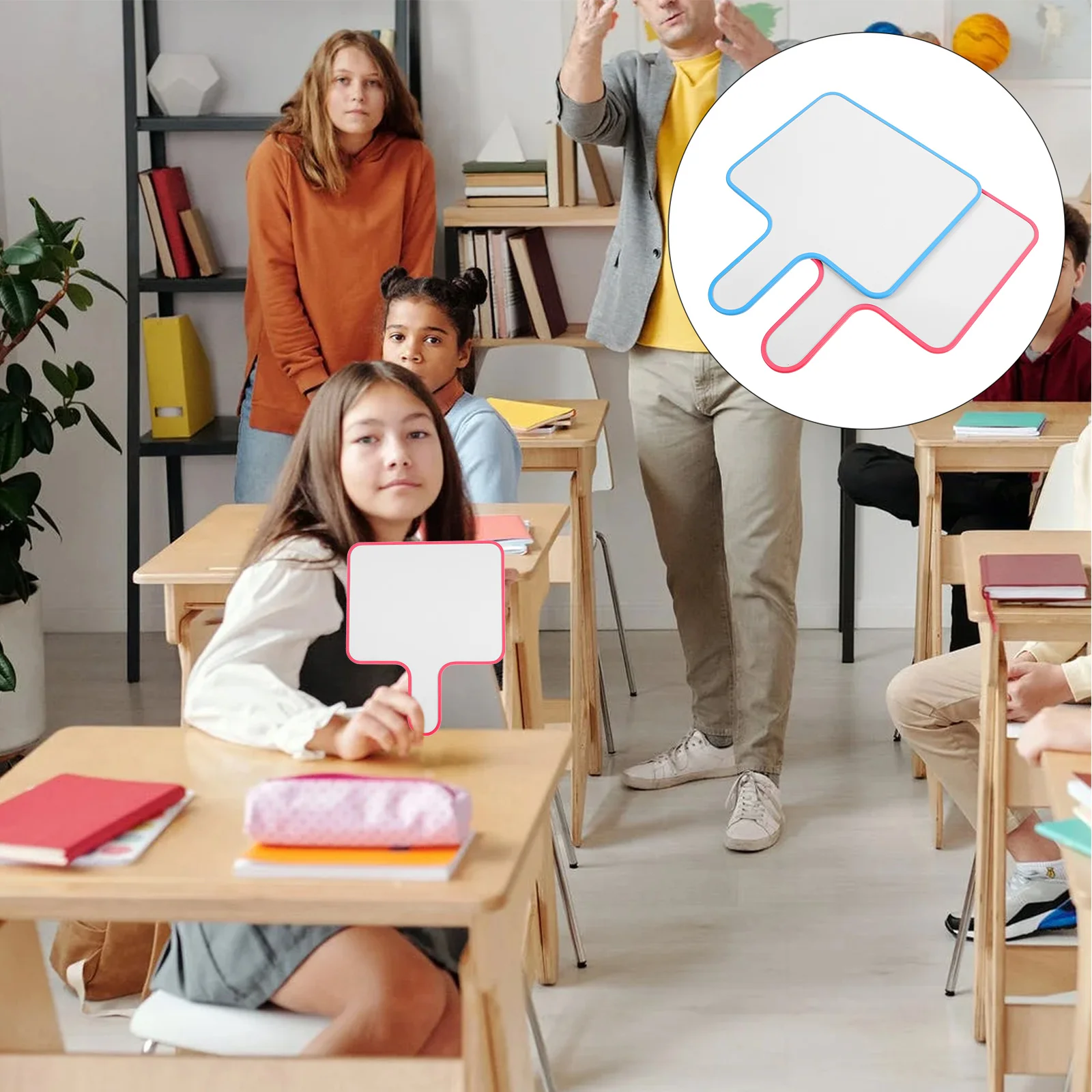 2 Stück Whiteboard Handheld Whiteboard Trocken lösch paddel Anzeigetafel klein für Schreibtafeln leer tragbaren Studenten