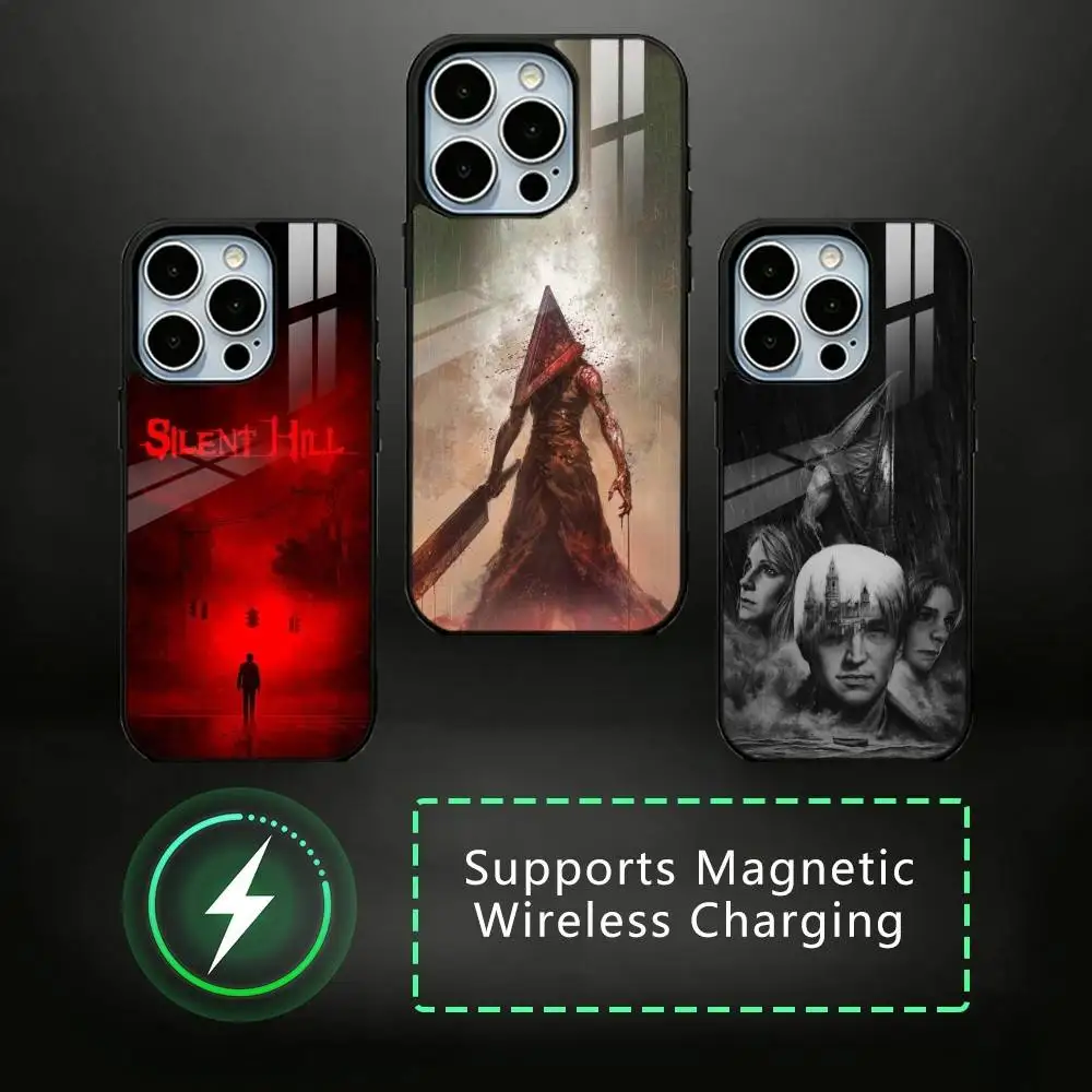 

S-Silent Hill Horror Phone Case For iPhone17,16,15,14,13,12,11 Plus,Pro Supports Magnetic Wireless Charging
