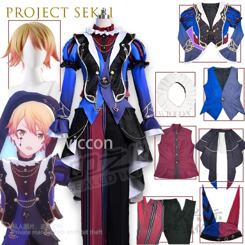 [Cos C COS] proyecto de Anime Sekai PJSK circo Tenmasu ksa Wonder Show payaso Cosplay disfraz puesta en escena trajes Halloween