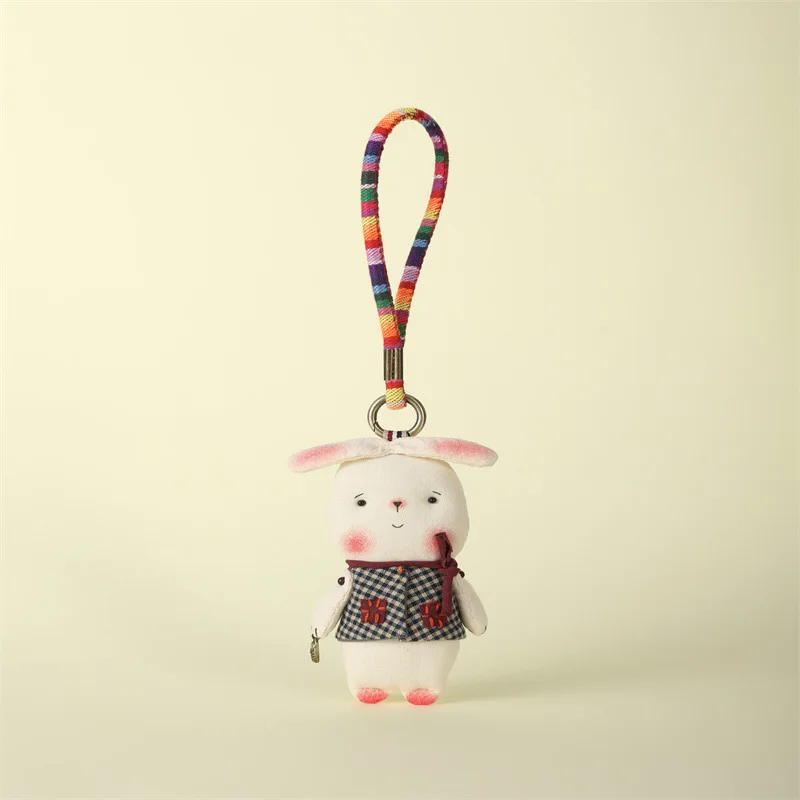 Rabbit Keychain Pendant Cute Plush Doll Bag Charm Decorative Hanging Ornament For Backpack Purse Gift