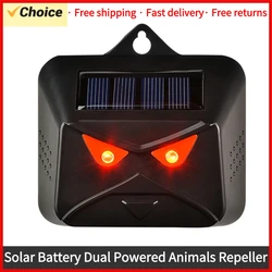 Multi-silicon Solar Panel Battery Dual Powered Animals Repeller Dog Bird Repeller Red LED Light Flashing Repellent Deterrent Dev