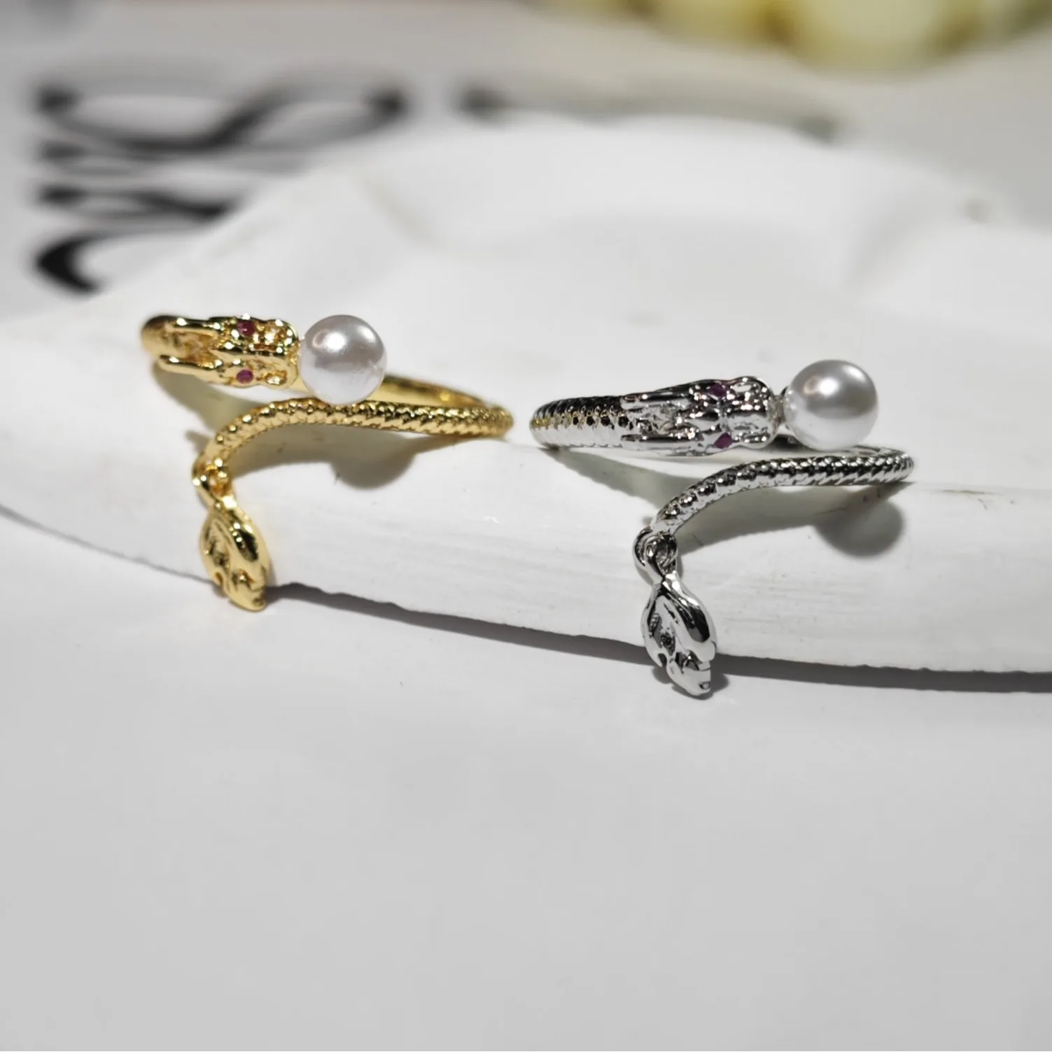 

Кольцо с жемчугом и жемчугом в стиле китайского дракона, женская мода, год жизни, модное универсальное ретро-кольцо с указателем