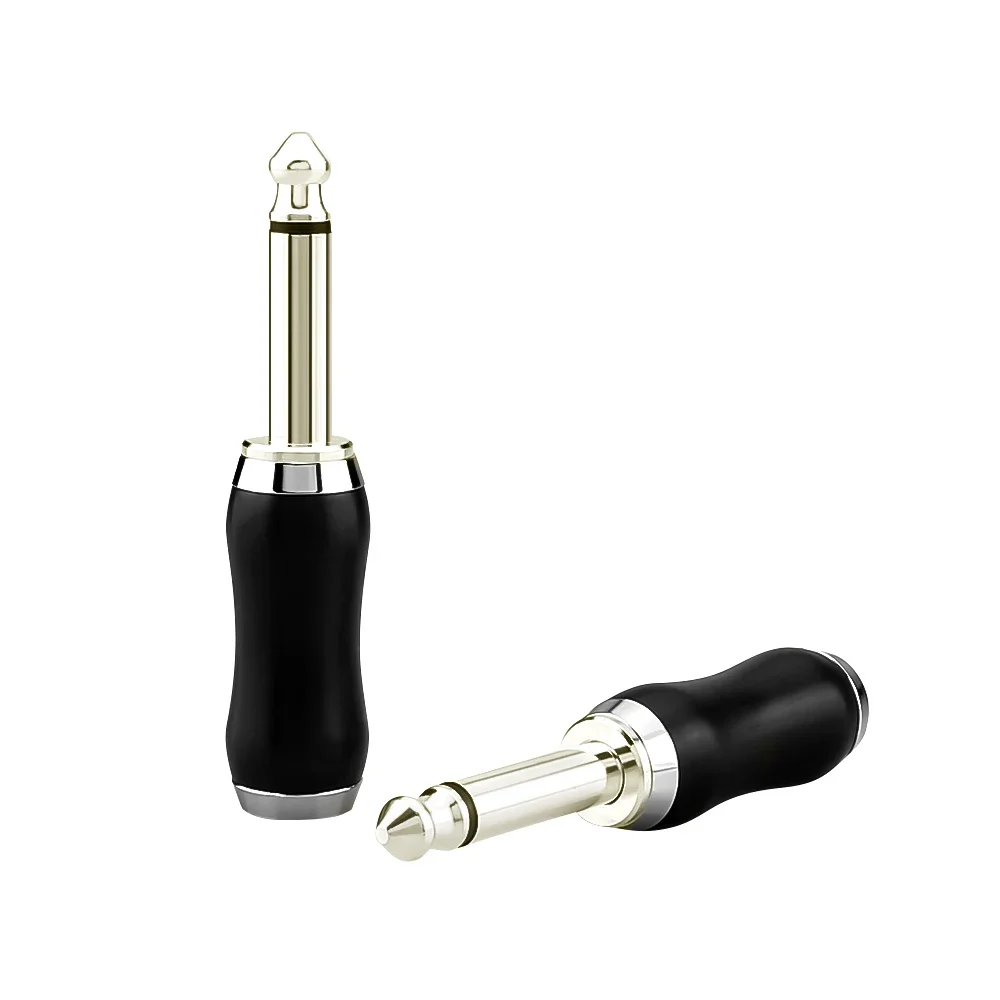 WH807 Silver Plating 6.35 Stereo mono Sandalwood 6.35 Rosewood 6.5mm Male Socket Wire Connector Microphone