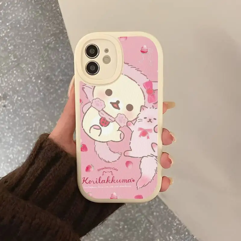 cute caso de telefone de couro duro caso de telefone para iphone 13 12 mini 11 14 pro max xs x xr 7 8 plus 6 6s se 2022 capa