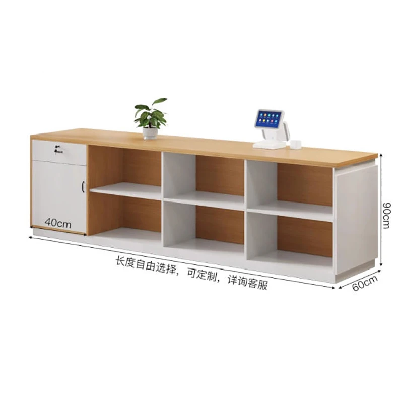 

Simple Salon Reception Counter Luxury Style Modern Design Reception Desk Storage Vintage Aesthetic Mostrador Office Furniture