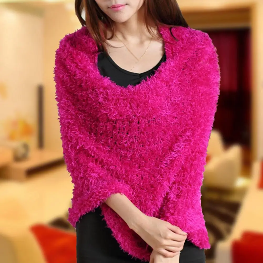 

Women Warm Scarf Colorful Plush Scarf For Women Versatile Outdoor Travel Accessory Thick Neckwear For Beach Decorative Wear