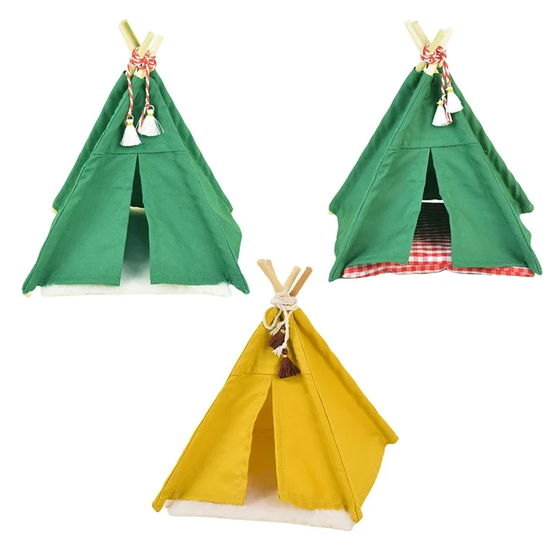

Bjd Doll House Mini Wooden Canvas Tent Ornaments, 1:12 Scale