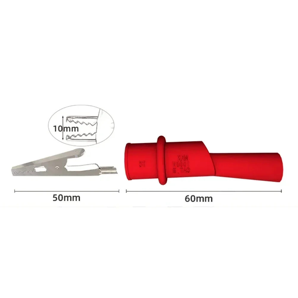 High Voltage Clips Test Leads Versatile Connection Soldered Joints Ergonomic Grip PVC Insulation Non-Slip Handles
