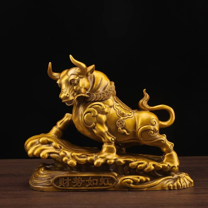Pure Copper Ornament, Auspicious To Fill Missing Zodiac Angles, Wealth And Fortune Bull For Home, Living Room, Office