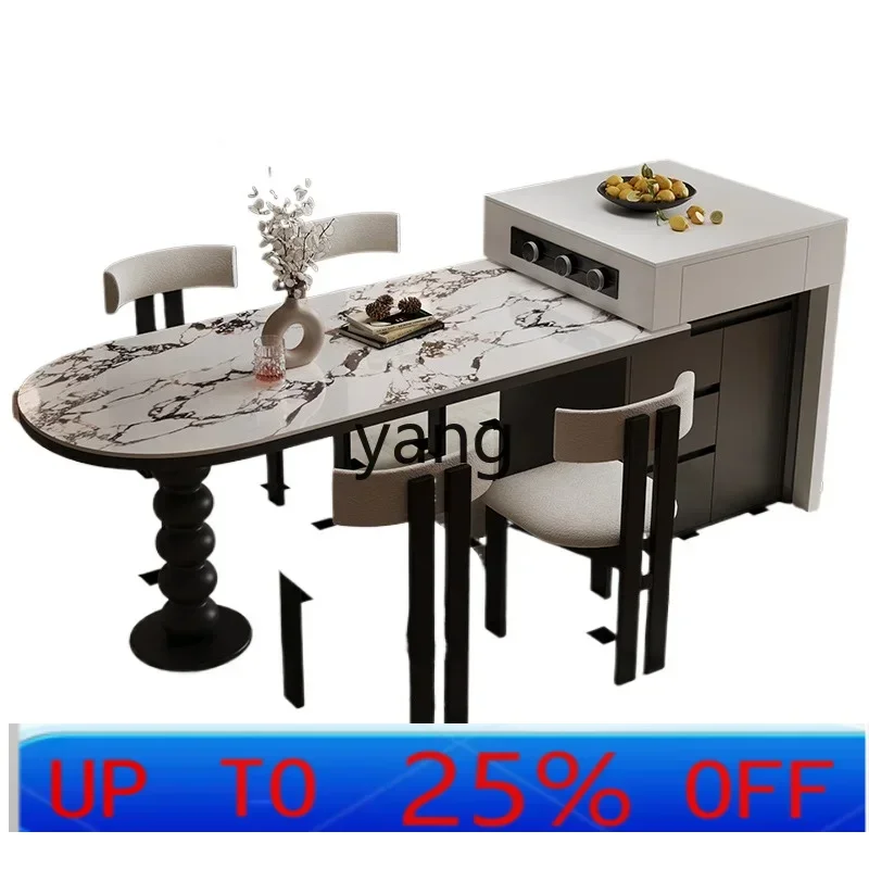 

Островный стол LTT, встроенная роскошная каменная каменная каменная плита, домашняя выдвижная высококачественная направляющая платформа в стиле ретро