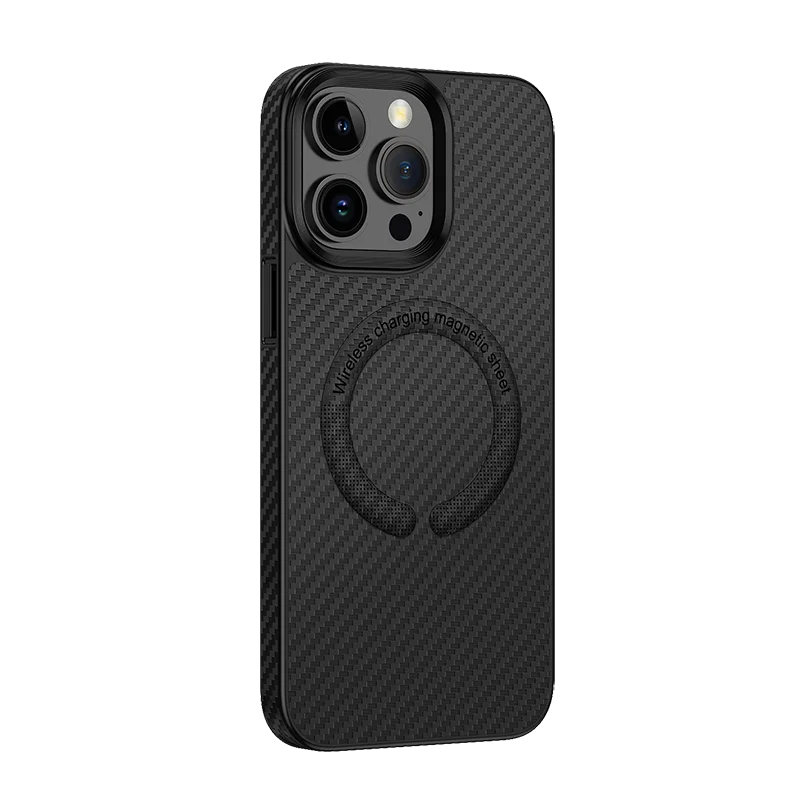 

Luxury Carbon Fiber Texture Magsafe Case For iPhone 15 Pro Max 15 Plus 15 Pro 15 Shockproof Wireless Charging Magnetic Case