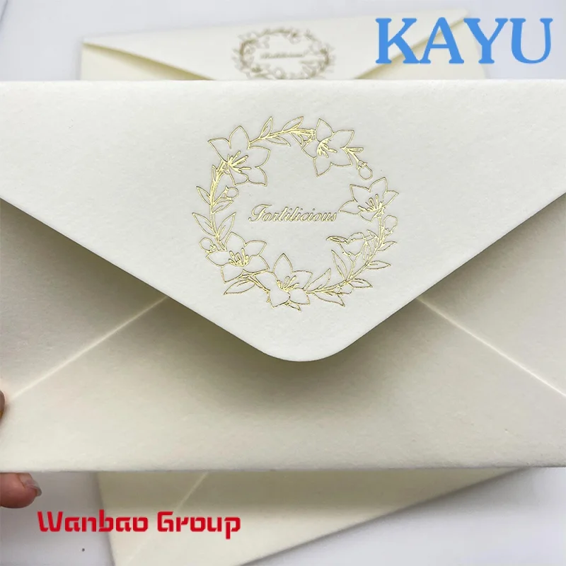 Custom  High Grade Luxurious Receipt Green Invitation Velvet Envelope for Wedding Card