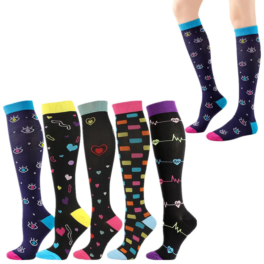 

1/5 пар мужских и женских компрессионных носков для скейтборда, прочные носки для спортивных упражнений