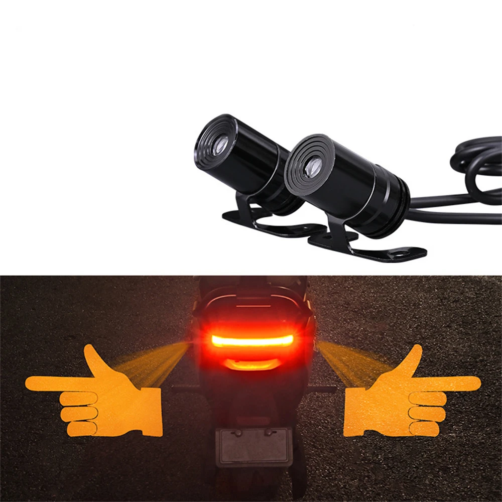 2pcs Motorcycle LED Projection Light Universal LED Motorcycle Lamp 7 Lighting Modes Brighter Light Colorful Atmosphere for Car