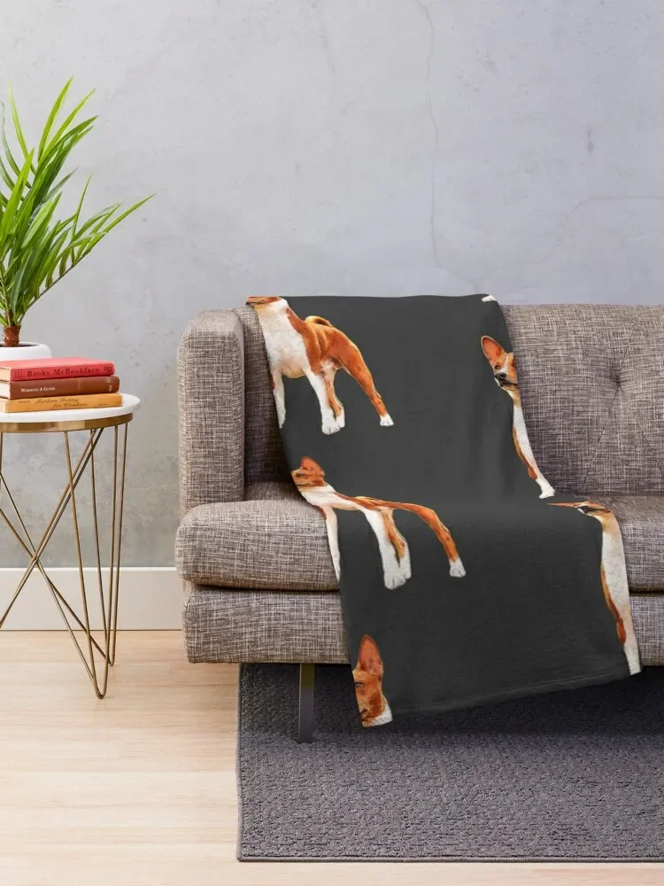 Basenji Dog Striking a Pose Throw Blanket Softest bed plaid Designers Blankets