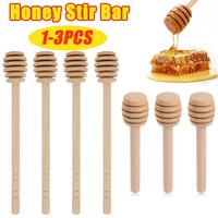 High Quality Honey Stir Bar Mixing Handle Jar Spoon Practical Wood Dipper Honey Long Stick Supplies Honey Kitchen Tools