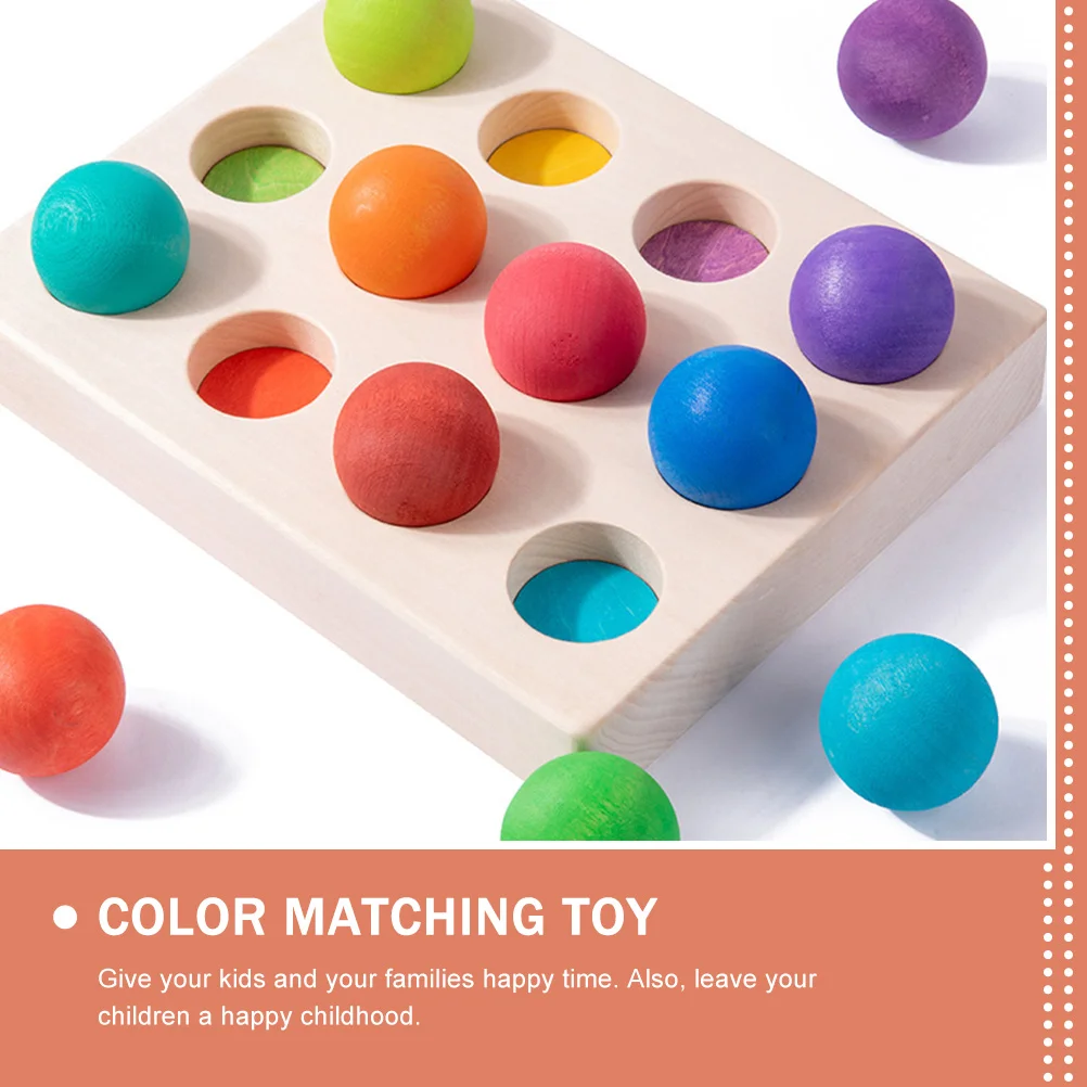 Bola de clasificación de juguete a juego de colores para niños, juguetes para niños pequeños, bolas educativas de madera para niños en edad preescolar