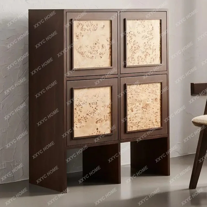 tree tumor bark solid wood dining side cabinet natural texture living room sofa retro storage cabinet