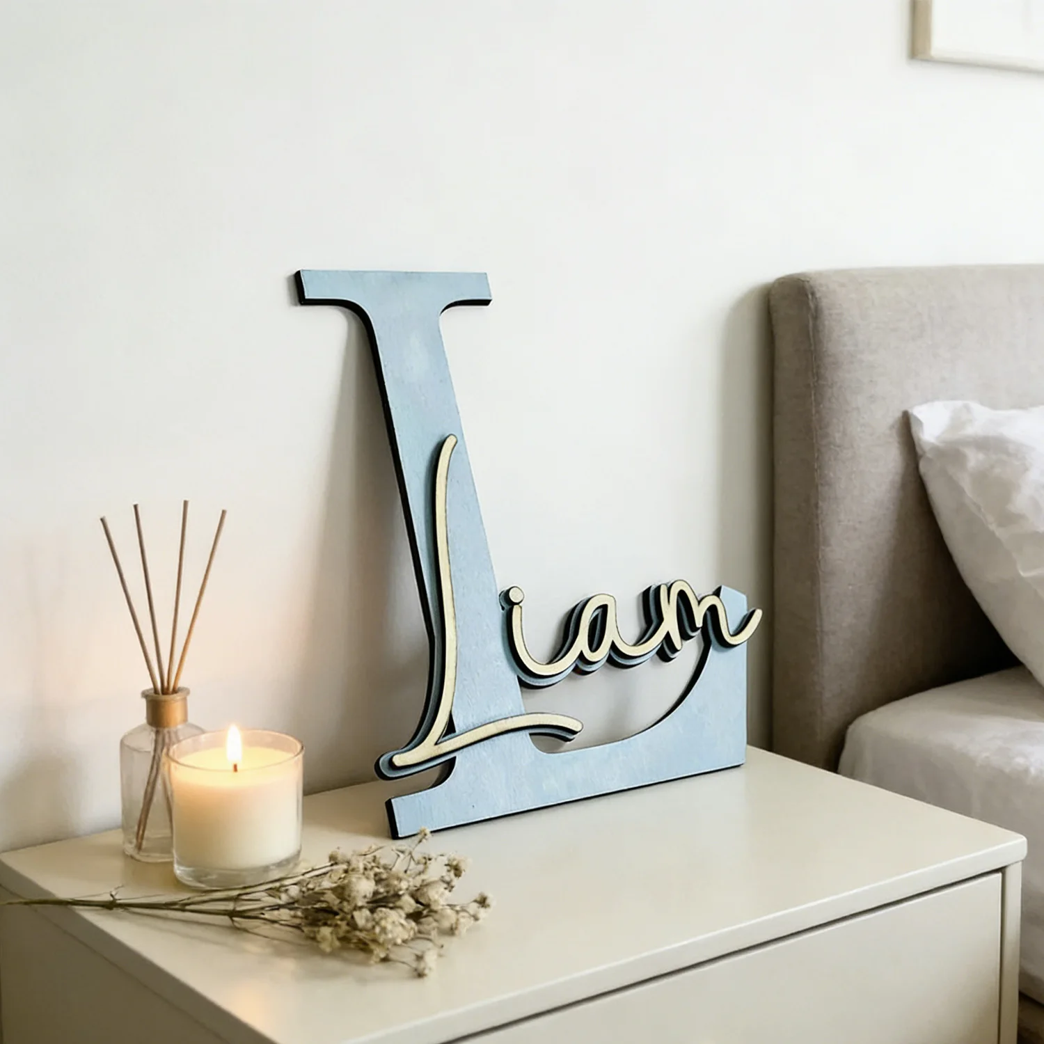 1pc Personalized Double-layer Wooden Surname Brand, Customizable Name, Multi Scene Decoration, Perfect Holiday Gift