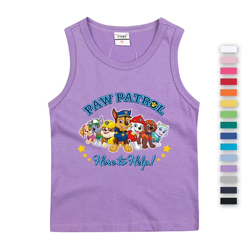 Paw Patrol Cotton T-shirt for Chlidren Girl Clothes Spin Master Vest Kids Clothing for Boys Tops Anime Printed Fashionable Tees