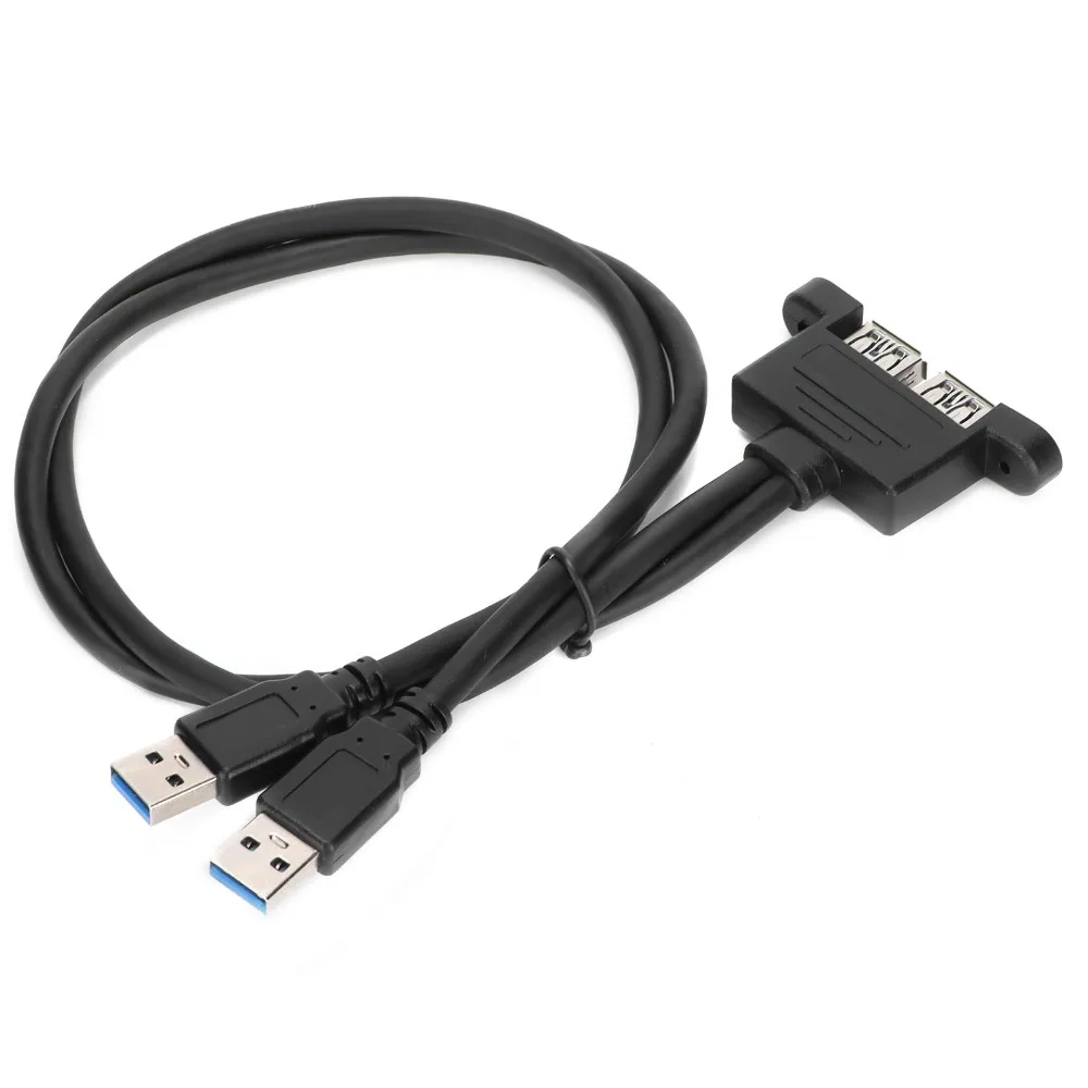 Practical 50cm USB Extension Cable 2 Ports Dual High Speed USB Rear Panel Bracket USB Front Panel Header Motherboard Adapter