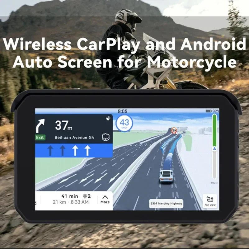 Motorcycle Wireless Carplay 5 Inch Touch Screen GPS Navigation Android Auto Display For Motorcycle
