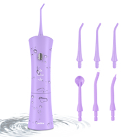 Water Flosser Cordless for Teeth -150ML Tank and 6 Jet Tips, IPX7 Waterproof 3 Modes Portable Dental Oral Irrigator Braces Care