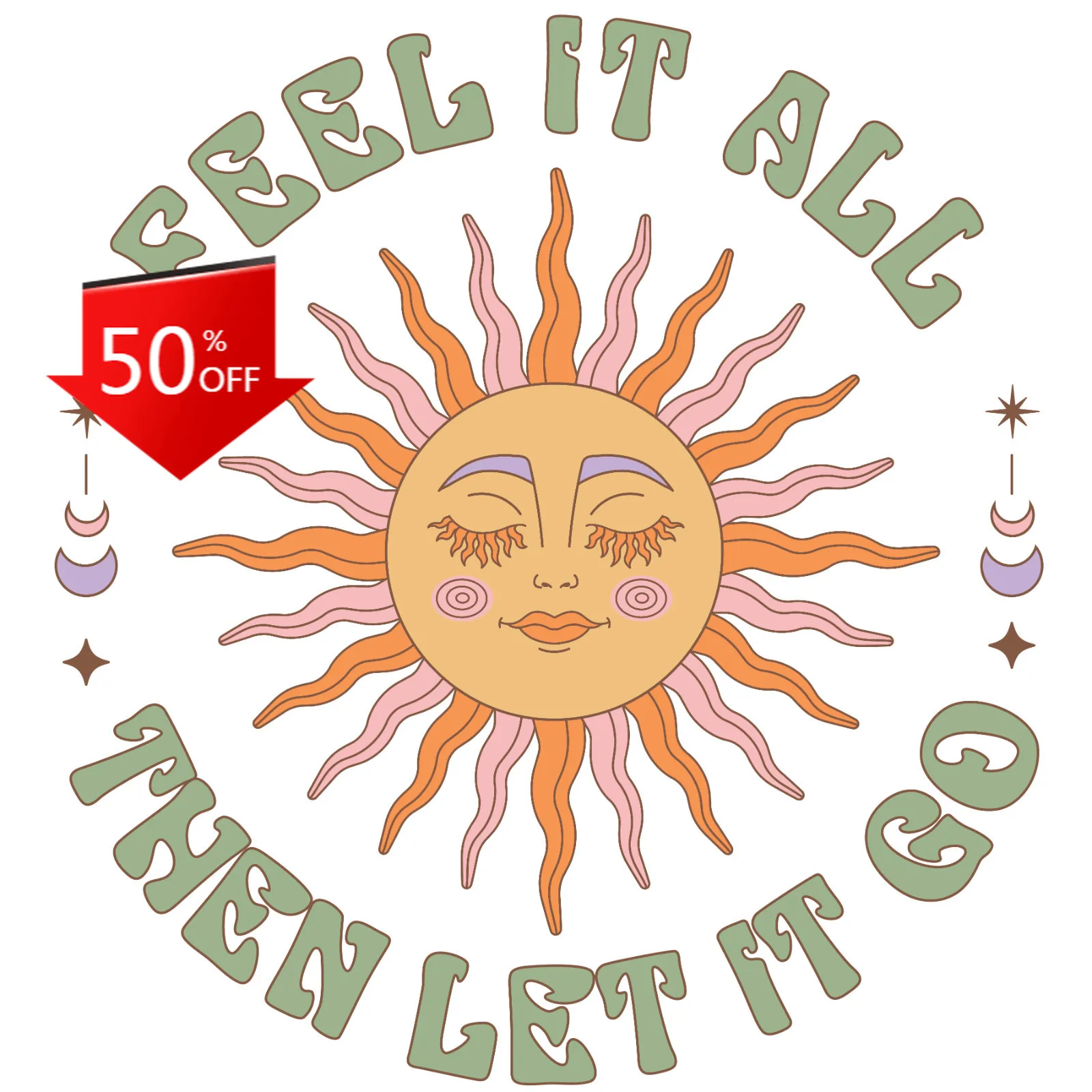 

Boho Sun Feel It Vintage Car Laptop Window Bumper Waterproof Vinyl Decal Decoration Funny Cute Vintage Aesthetic Cool Cute
