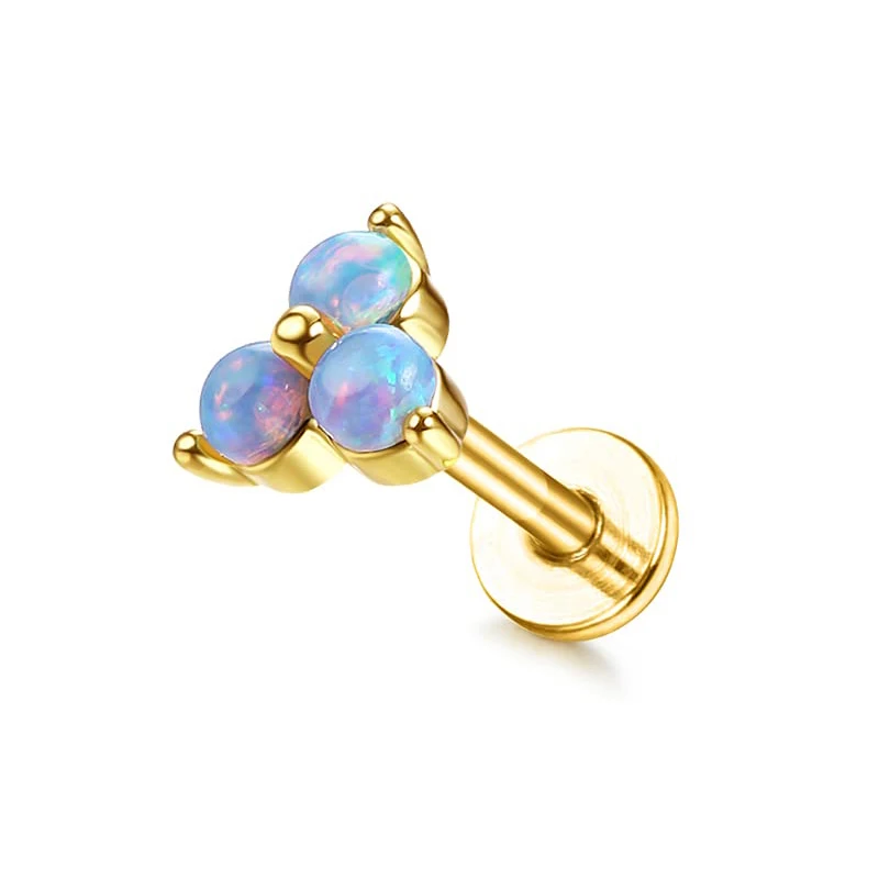 Drperfect 16G Knorpel-Ohrstecker für Damen, Edelstahl, flache Rückseite, Schmetterling, Mond, Blume, Helix, Tragus, Piercing-Schmuck