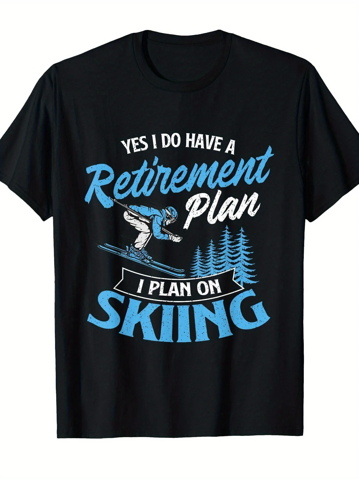

Мужская футболка для лыжников с надписью "I Do Have A Retirement Plan" — 100% хлопок, мягкая, дышащая, забавный подарок для лыжников, повседневная футболка с коротким рукавом