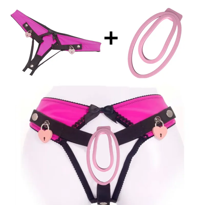 Anti-Falling Harness for Sissy Chastity Panties,Training Lockable THONG with FUFU Clip Chastity Cage Sexy Toys for Man Gay 18+