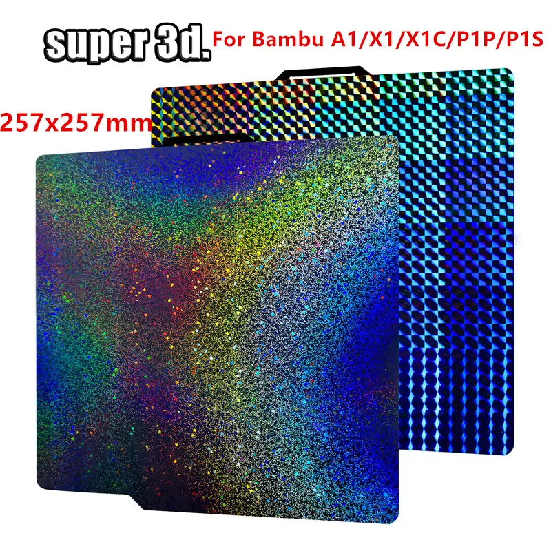 

Пружинная стальная пластина Bambulab P1s, лист Pei 257x257, строительная пластина P1s Bamboo Lab Bambulabs X1 Carbon X1 A1 PEO H1H