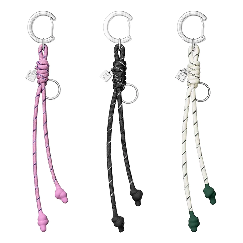 

Pink White Black Nylon Functional Rope Universal Phone Charm Straps Short Lanyard Phone Hanging Chain Hook Key Ring