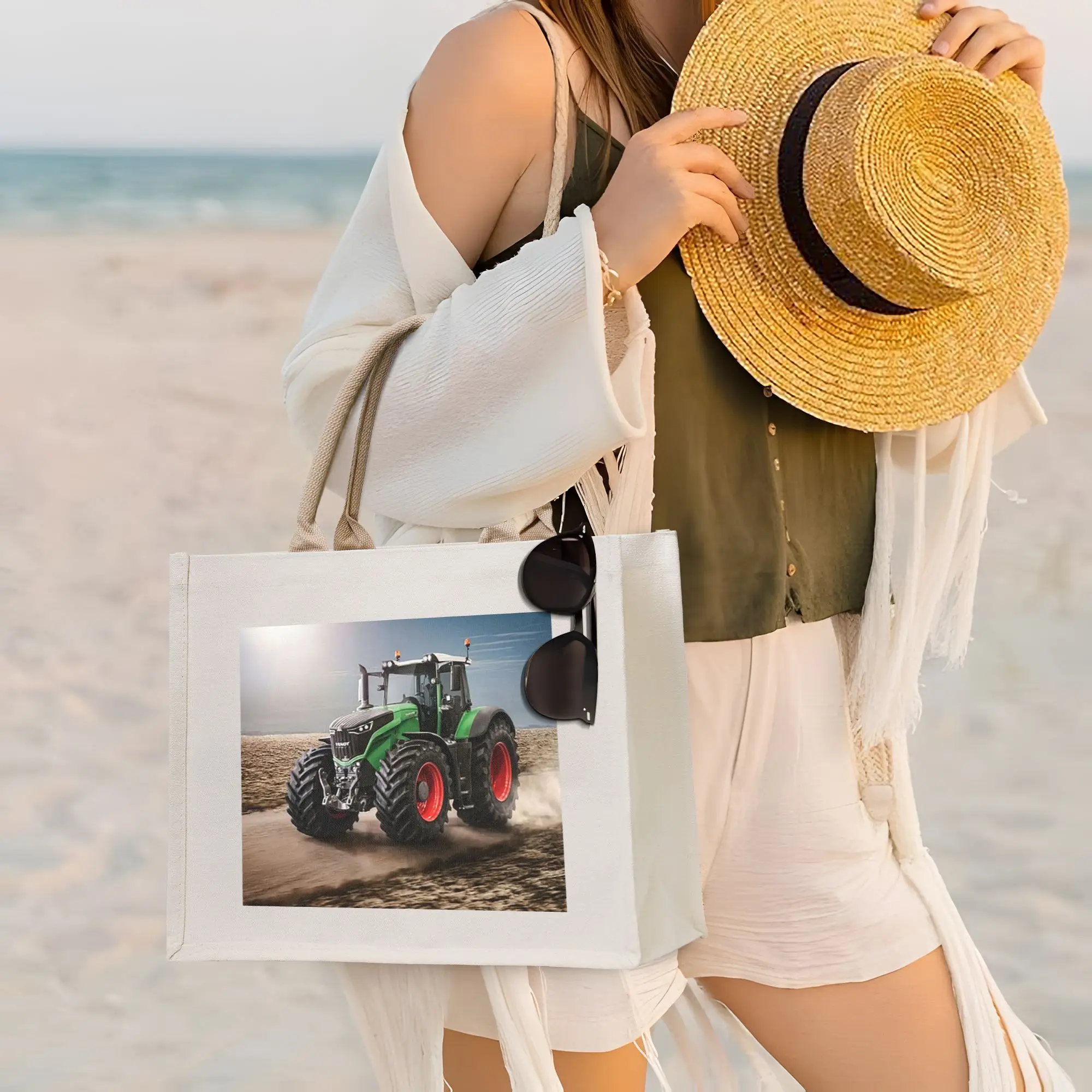 

Сумки для покупок Fendt Tractor, холщовая складная сумка-тоут для женщин, дорожная сумка через плечо