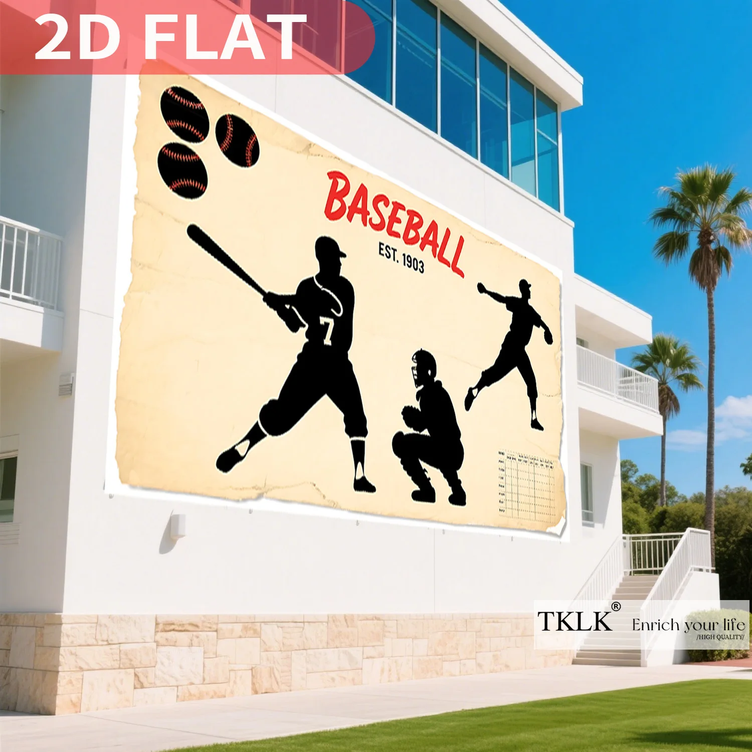 

1pc Durable Polyester Baseball Backdrop Flag, 7x5ft Multipurpose Sports Themed Party Decoration, Room Decoration Versatile