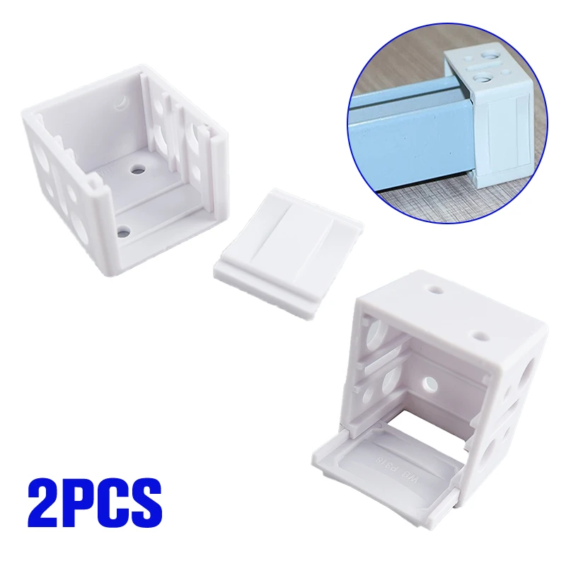 2 PCS White Blind Brackets Low Profile Box White Mounting Bracket for Window Blinds Shutter Plastic Installation Accessories